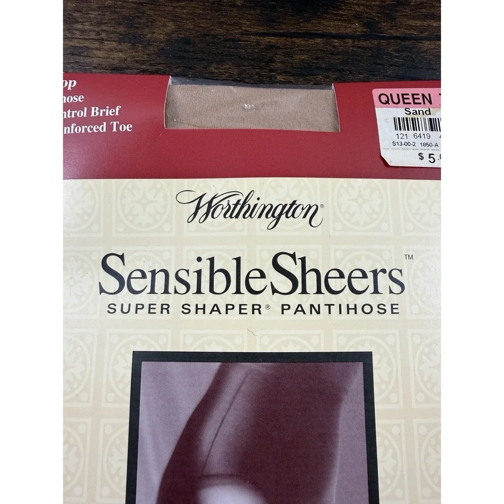 Vintage‎ Worthington Sensible Sheers Super Shaper Pantyhose Queen Tall Sand